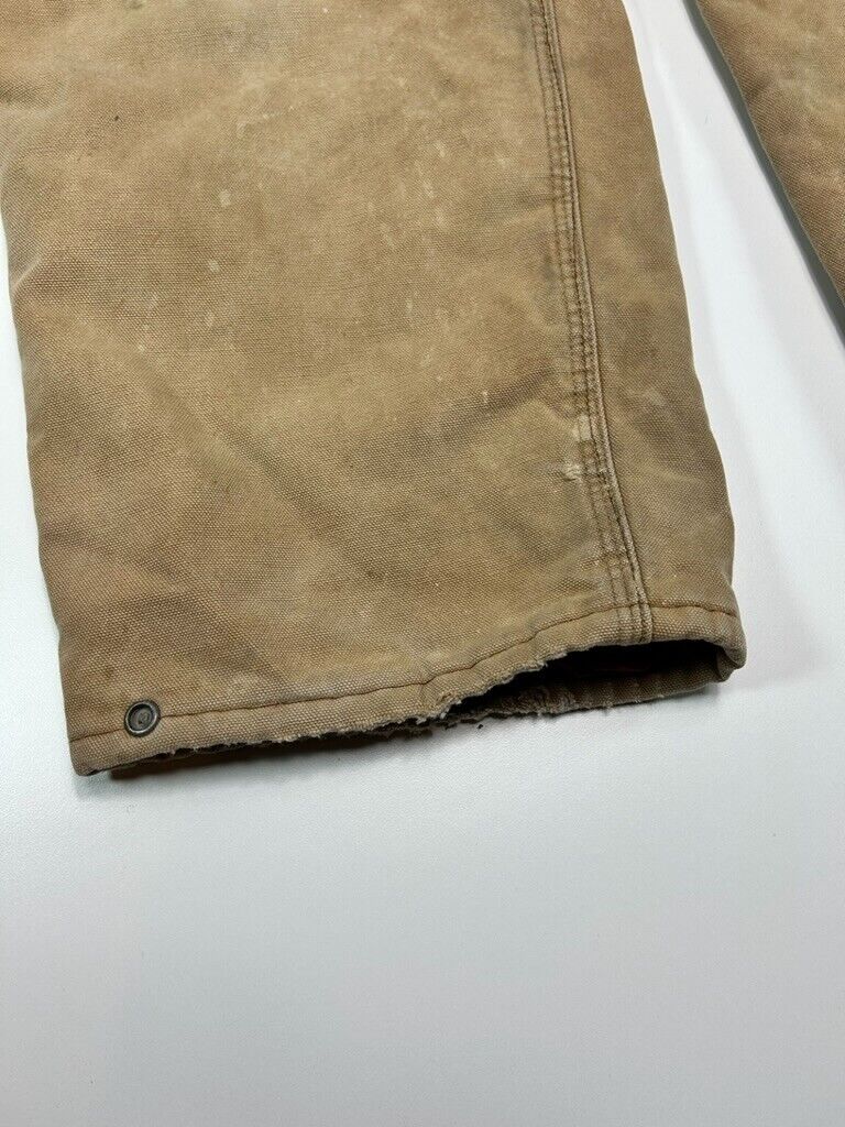 Vintage 90s Carhartt Quilted Lined Canvas Workwear Pants Size 35 Made In USA