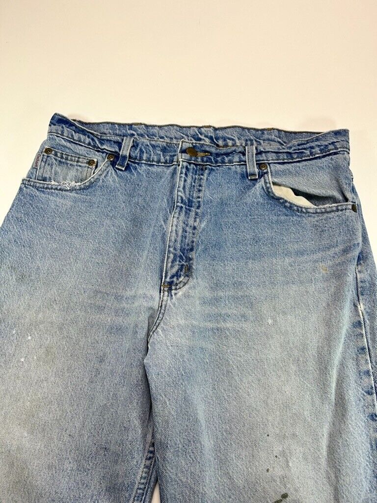Vintage 90s Carhartt Light Wash Denim Workwear Pants Size 35