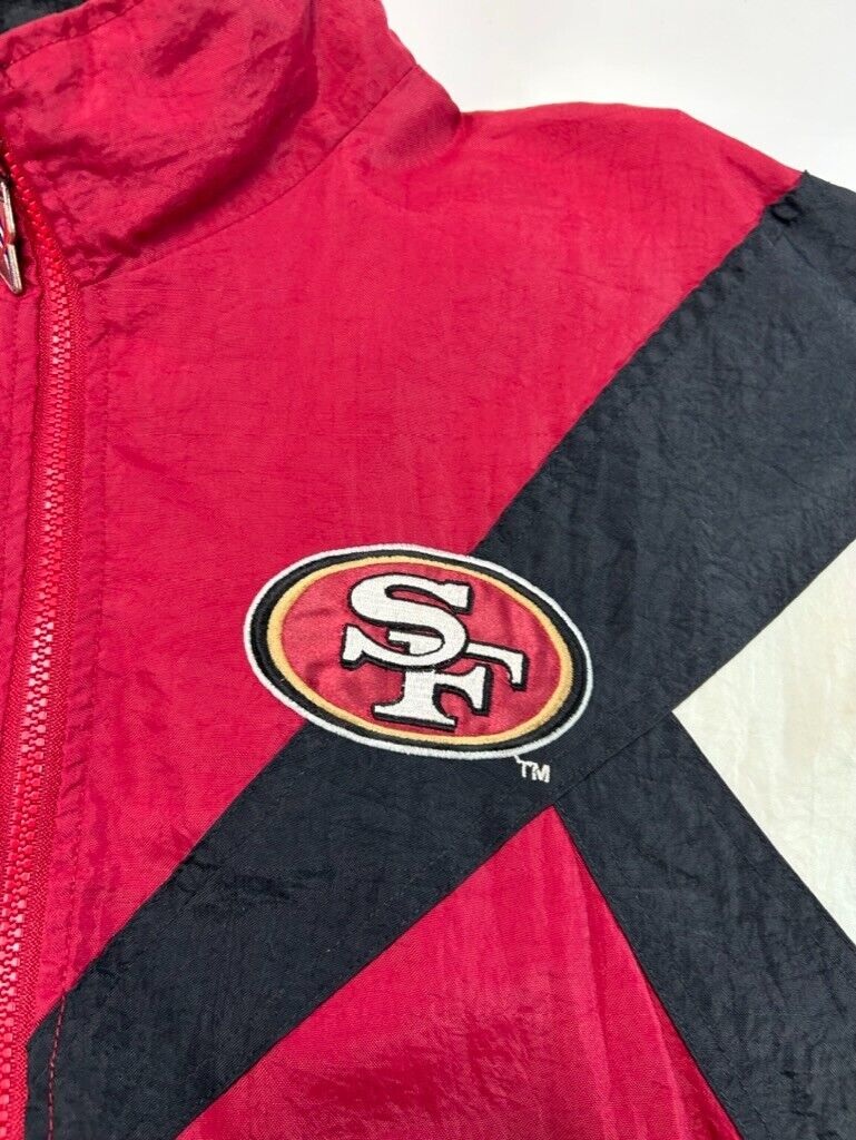 Vintage 1997 San Fransisco 49ers NFL Full Zip Nylon Windbreaker Jacket Size Large