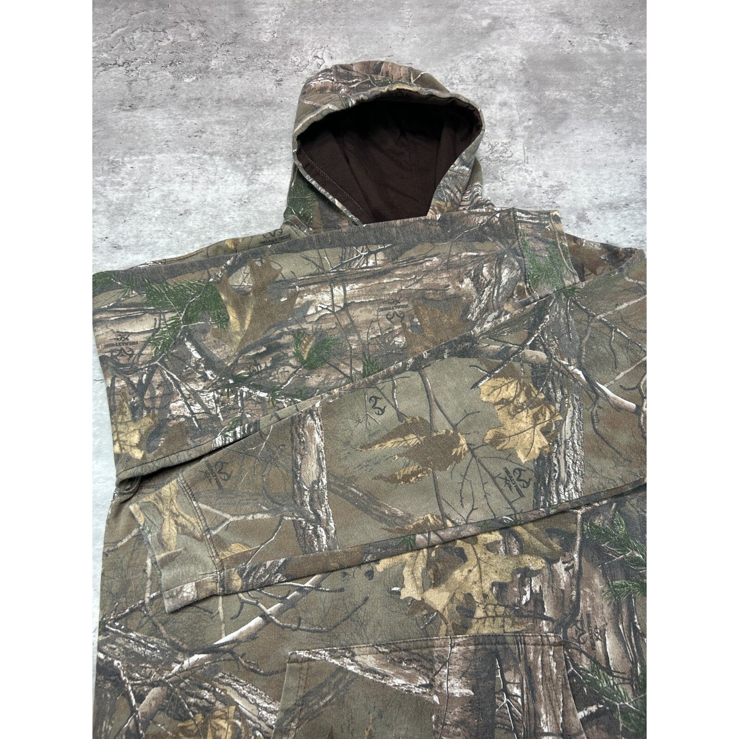 Realtree Xtra Hunting Camo Pullover Hooded Sweatshirt Size XL Brown