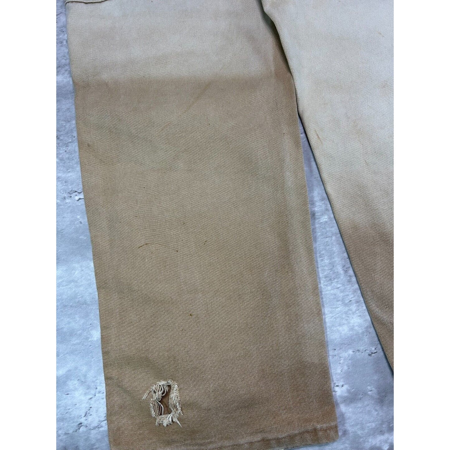 Vintage Carhartt Dungaree Fit Canvas Workwear Carpenter Pants Size 31 Beige