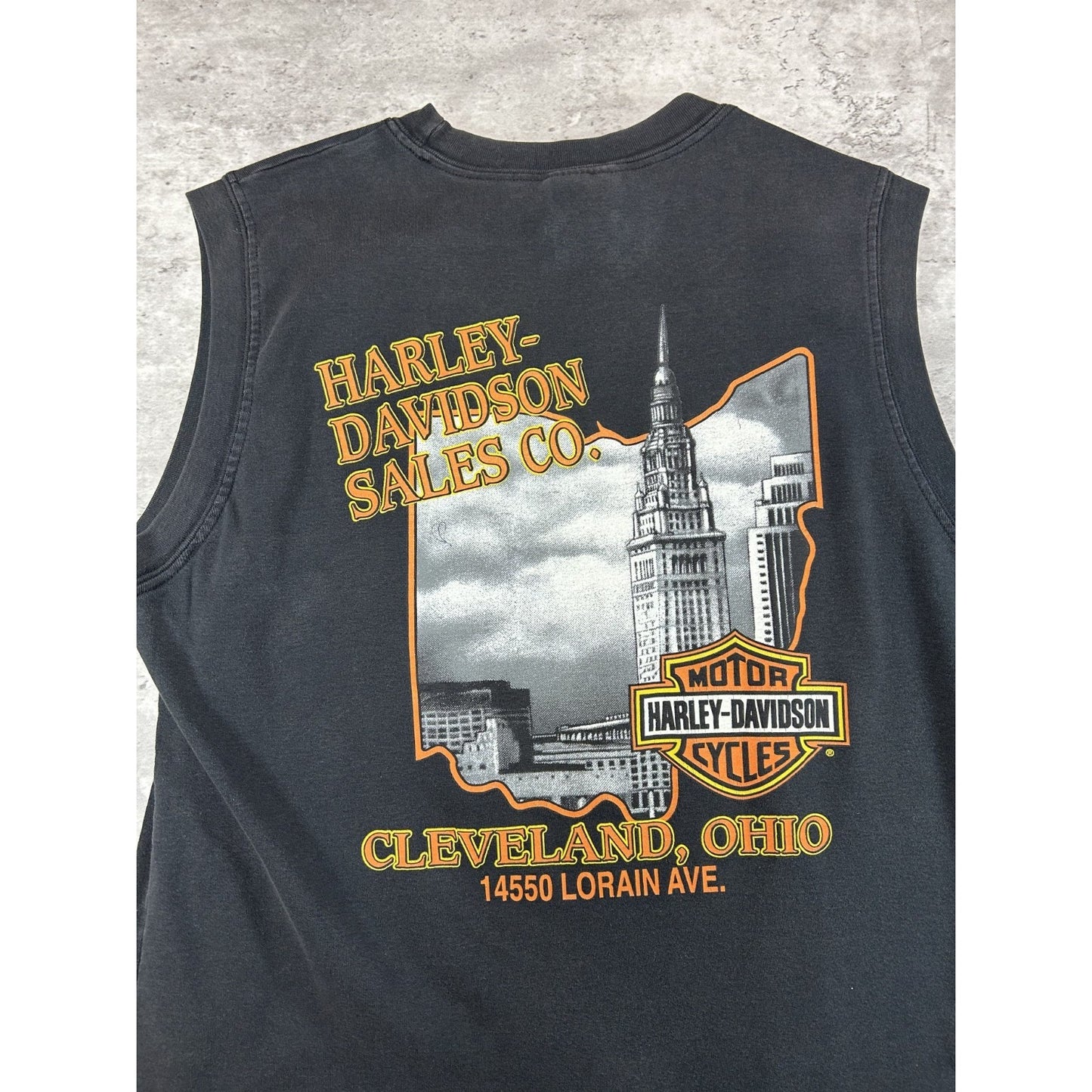 Vintage 2004 Harley Davidson Graphic Spellout Sleeveless T-Shirt Size Medium