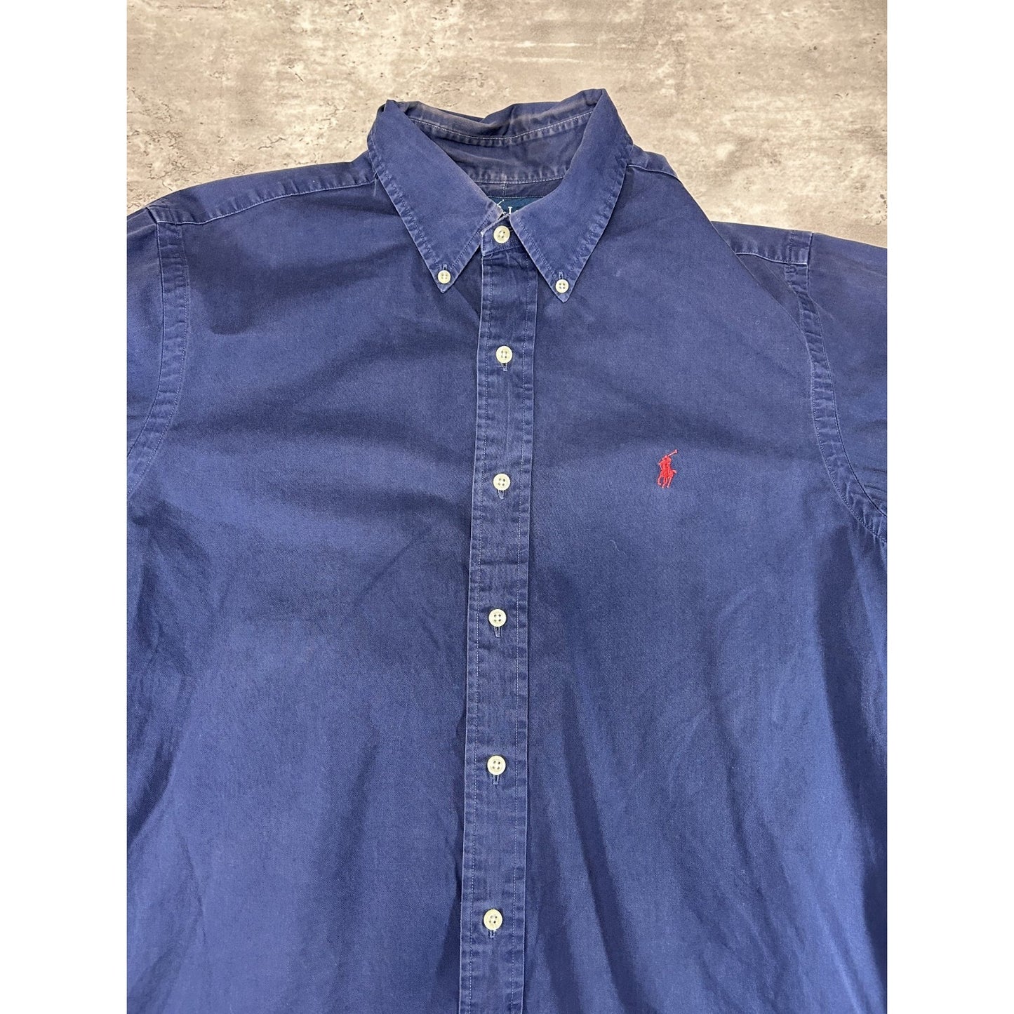 Vintage Polo Ralph Lauren Embroidered Pony Long Sleeve Button Up Shirt Sz Large