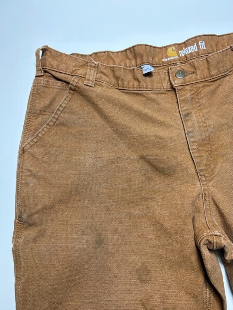 Carhartt Relaxed Fit Canvas Workwear Carpenter Pants Size 38W Beige