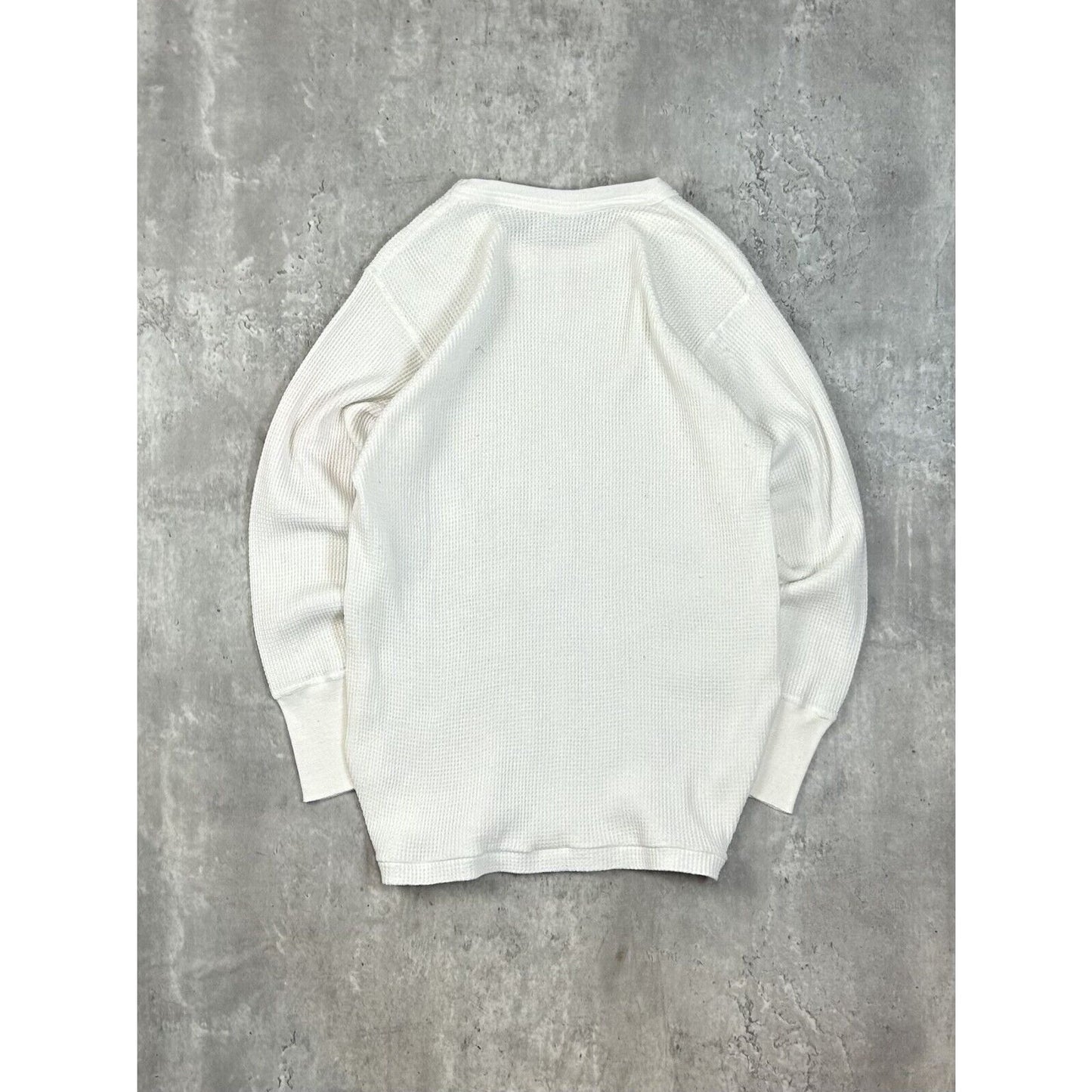 Vintage 1980s Standfields Blank Thermal Print Long Sleeve T-Shirt Size Medium