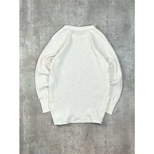 Vintage 1980s Standfields Blank Thermal Print Long Sleeve T-Shirt Size Medium