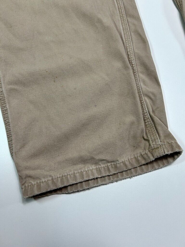 Carhartt Loose Fit Canvas Workwear Carpenter Pants Size 37 Beige
