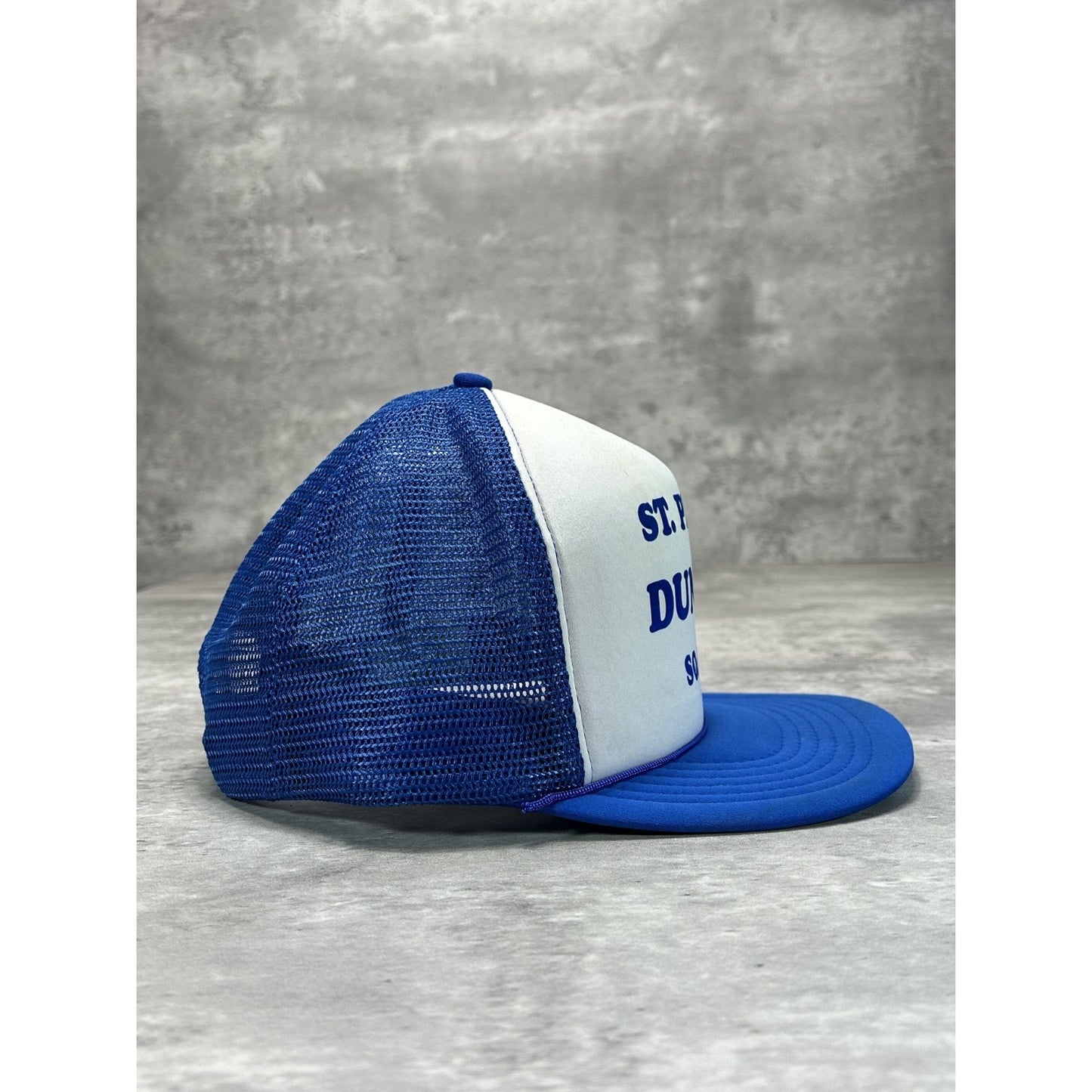 Vintage 80s St placid Duncan So.Dak. Graphic Spellout Trucker Snapback Hat OSFA