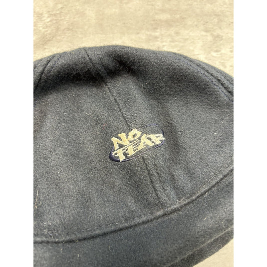 Vintage Y2K No Fear Embroidered Spellout Skull Cap Beanie Hat OSFA