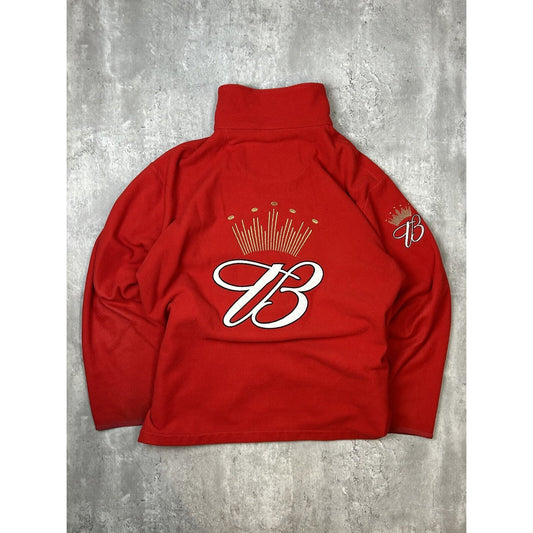 Vintage Budweiser Racing Team King Of Beers Fleece Sweatshirt Size XL Red