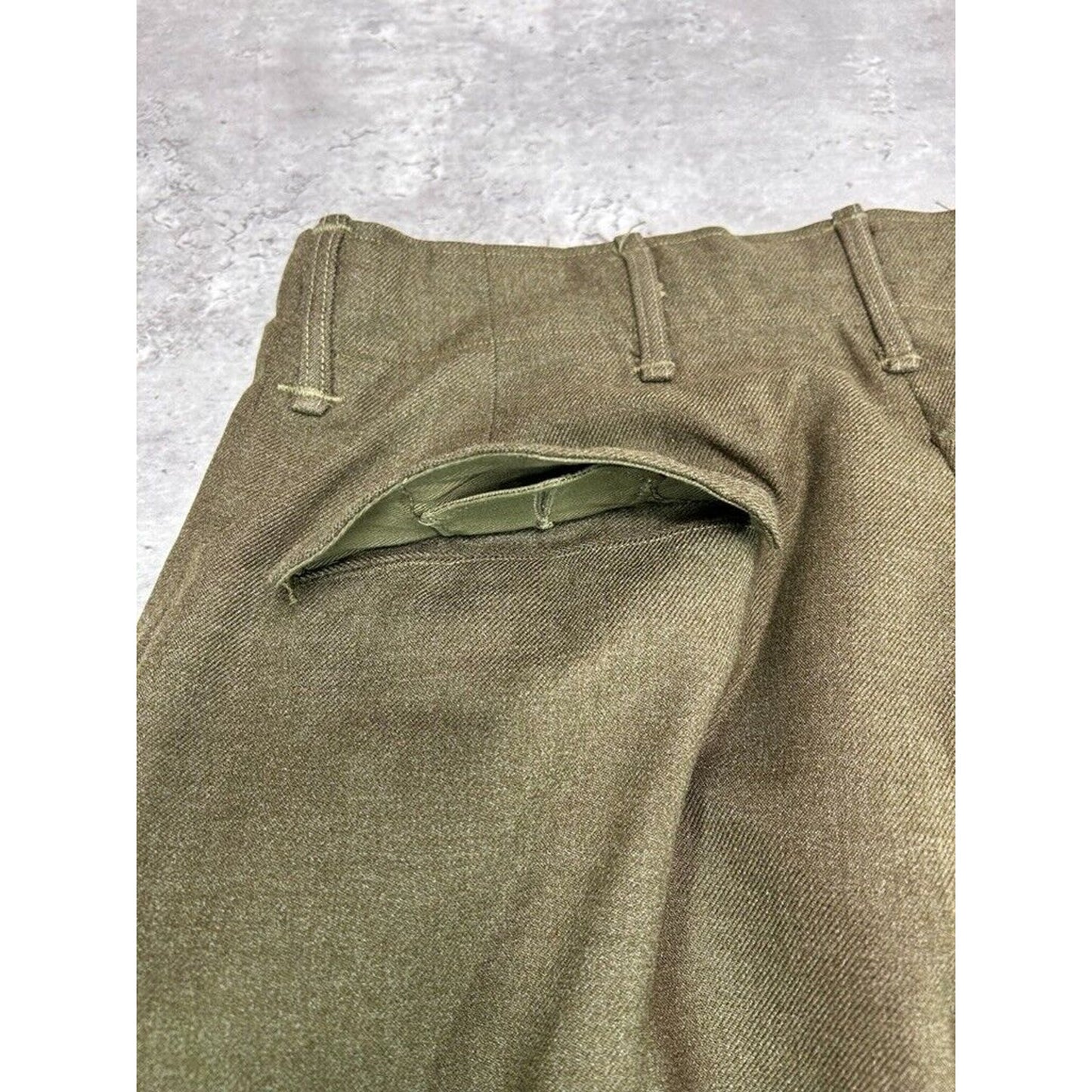 Vintage 1950s Wool Army Trouser Style Slack Pants Size 31