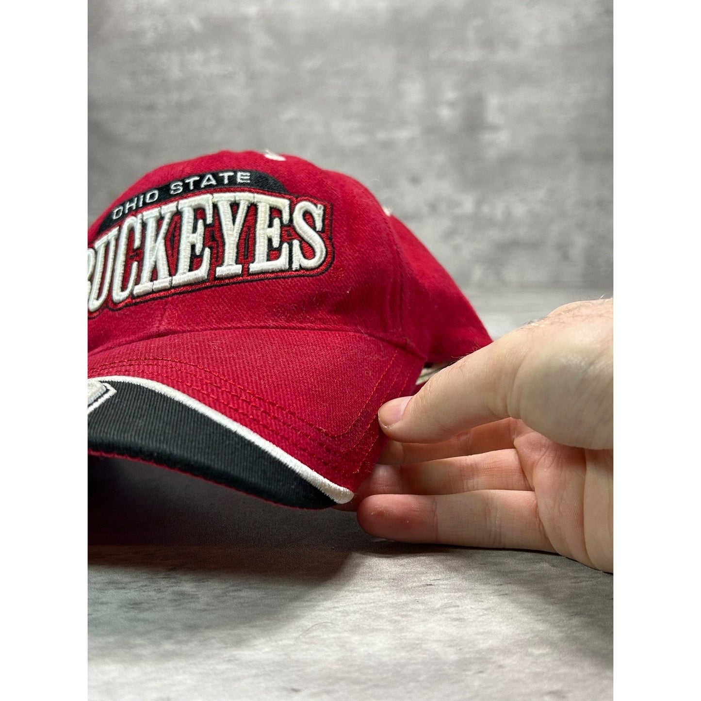 Vintage Ohio State Buckeyes NCAA Embroidered Spellout Strapback Hat OSFA