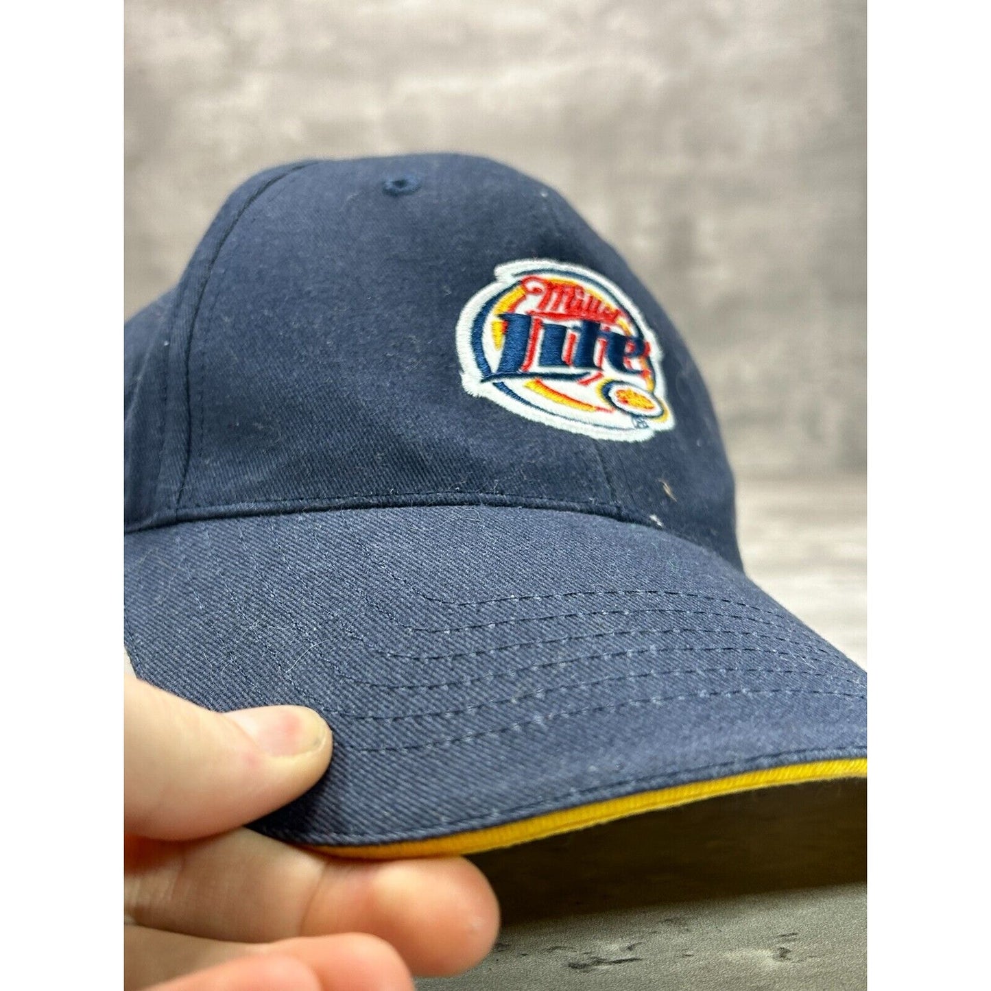 Vintage Miller Lite Embroidered Logo Beer Promo Snapback Hat OSFA Blue
