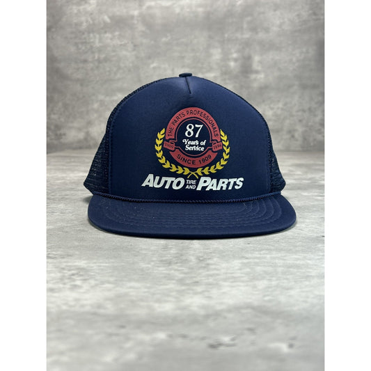 Vintage 1996 87th Anniversary Auto Tire And Parts Trucker Snapback Hat OSFA