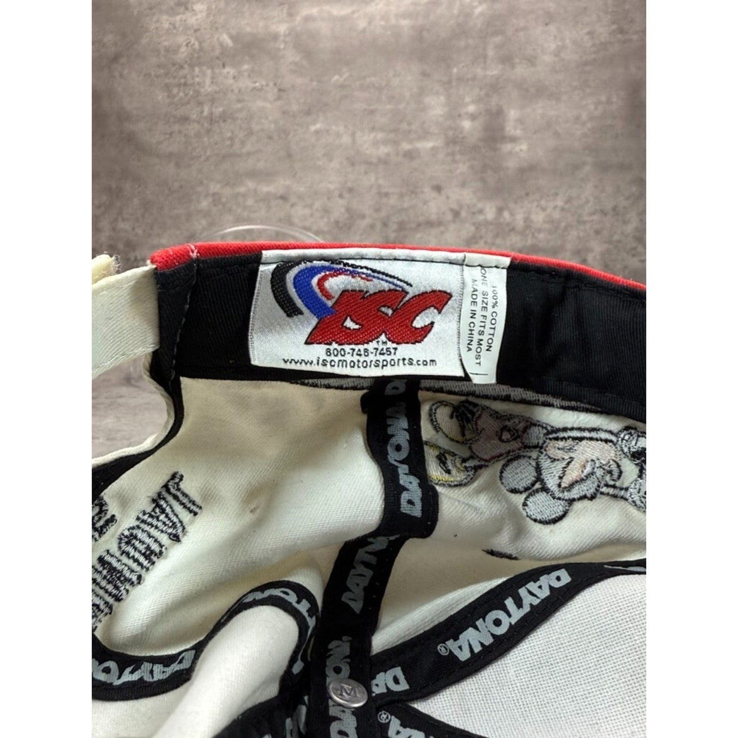 Vintage 2005 Daytona 500 NASCAR Disney Mickey Embroidered Strapback Hat OSFA