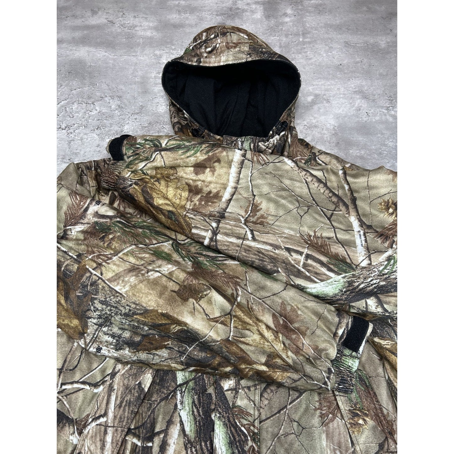 Vintage Field And Streams Realtree Camo Hooded Hunting Jacket Size XL