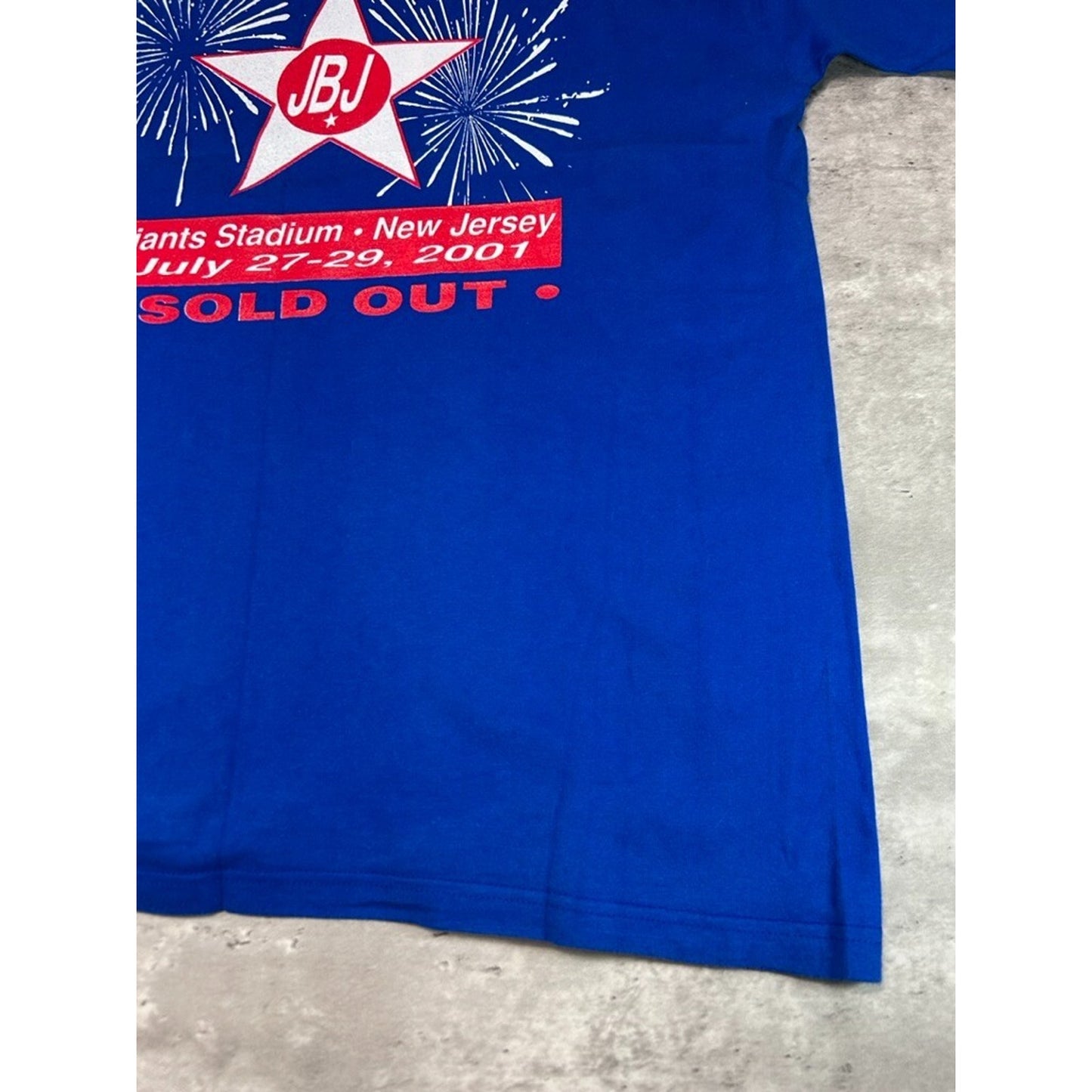 Vintage 2001 Bon Jovi One Wild Time Rock Music Concert T-Shirt Size XL Blue