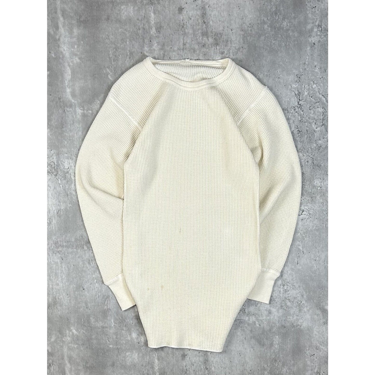 Vintage 1970s Blank Thermal Print Long Sleeve T-Shirt Size Medium Tall