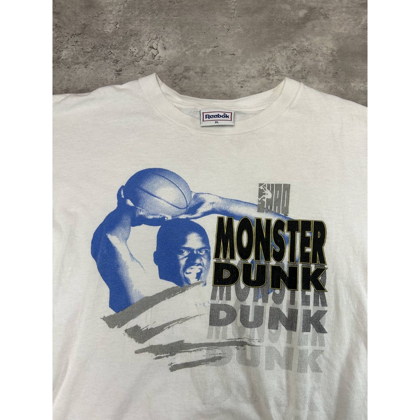 Vintage 90s Shaquille O'Neal Reebok Monster Dunk Graphic T-Shirt Size XL
