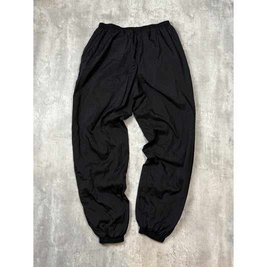 Vintage 90s Nike Tonal Embroidered Logo Nylon Track Pants Size XL Black
