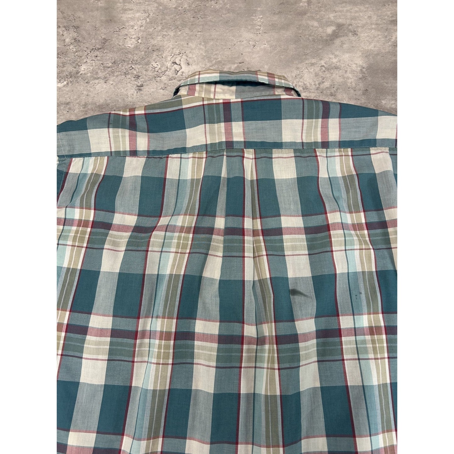 Vintage 80s London Fog Plaid Reworked Cropped Short Sleeve Button Up Shirt Sz L