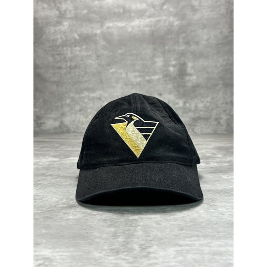 VTG 90s Pittsburgh Penguins NHL Sports Specialties Plain Logo Strapback Hat OSFA