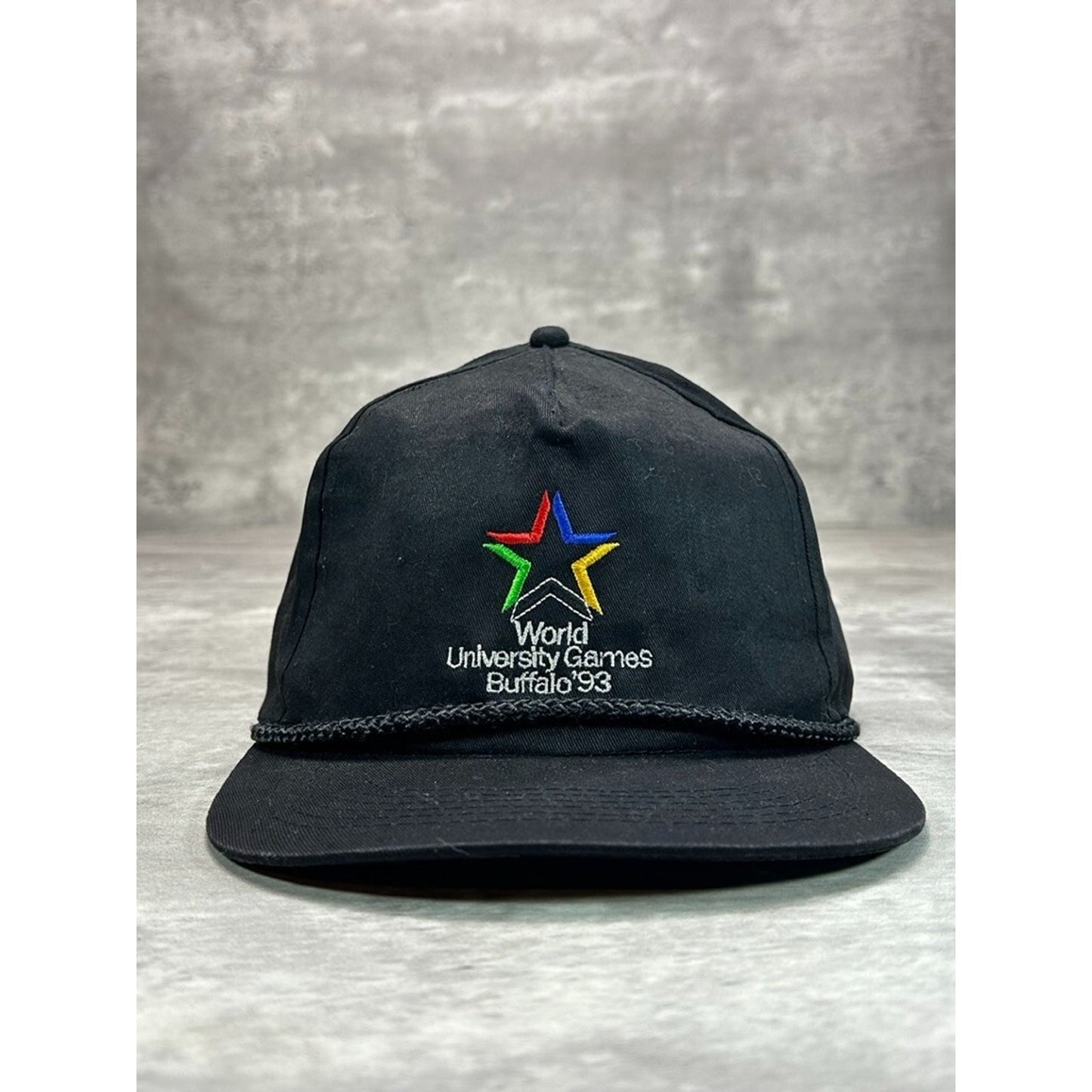 Vintage 1993 Worlds University Games Embroidered Spellout Snapback Hat OSFA