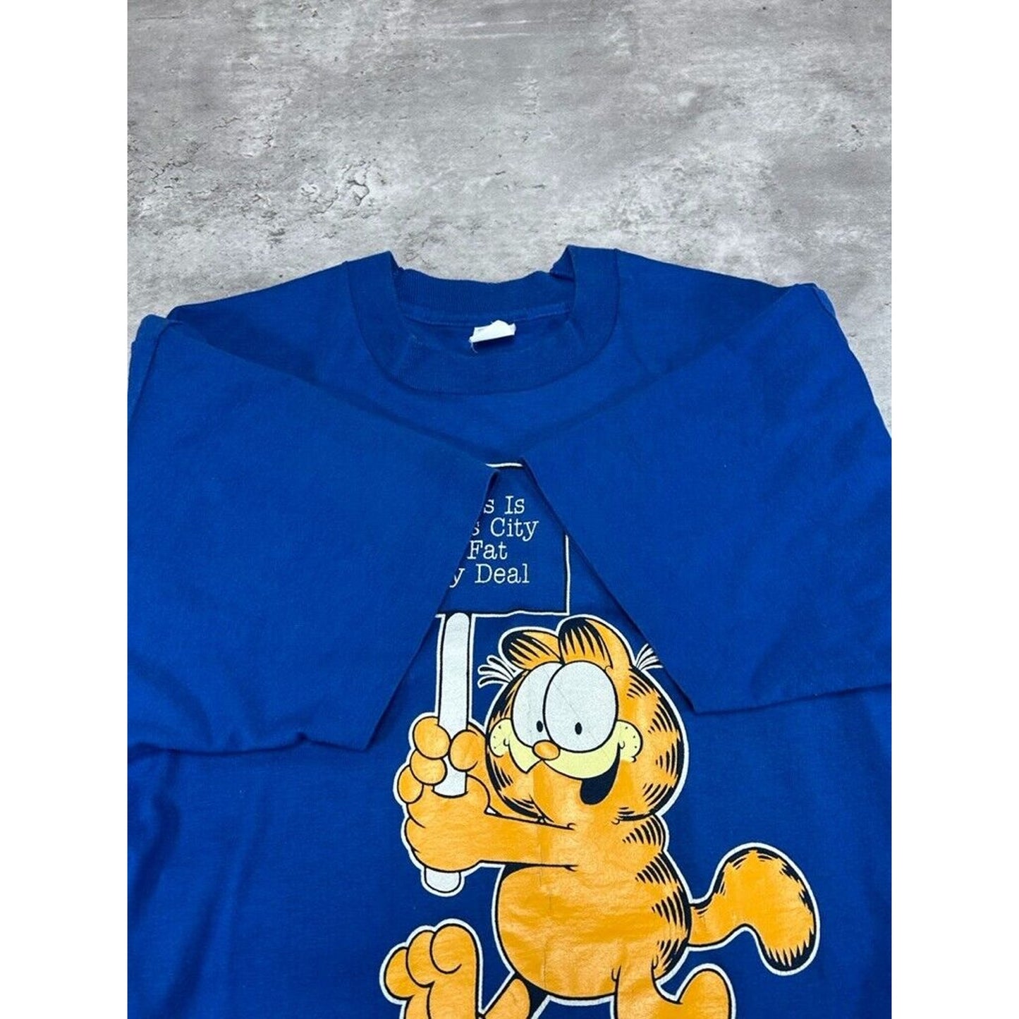 Vintage 80s Garfield Kansas City Cartoon Character Destination T-Shirt Size XL