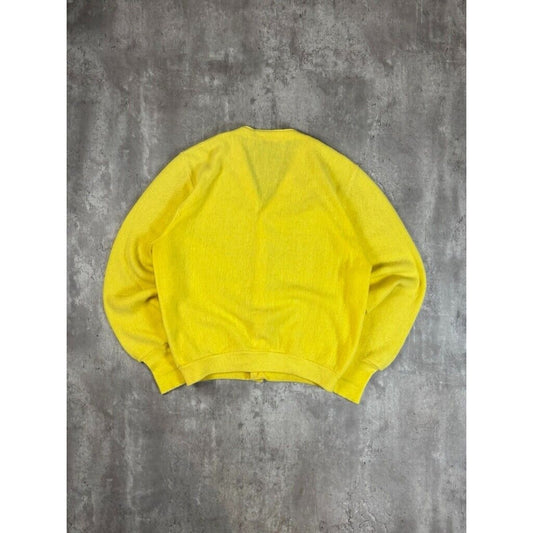 Vintage 1980 Izod Lacoste Embroidered Logo Cardigan Knit Sweater Size Large