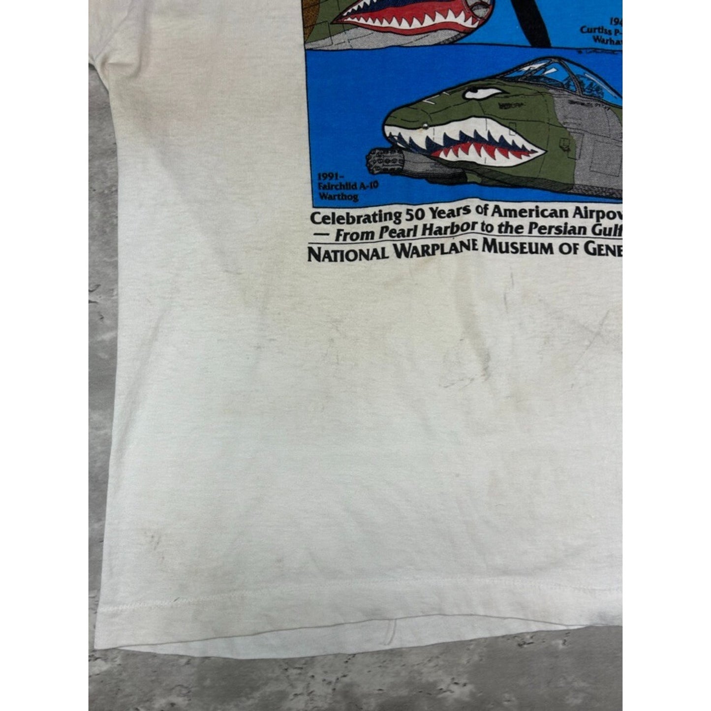 Vintage 1990s Wings Of Eagle Airshow National Warplane Museum T-Shirt Size XL