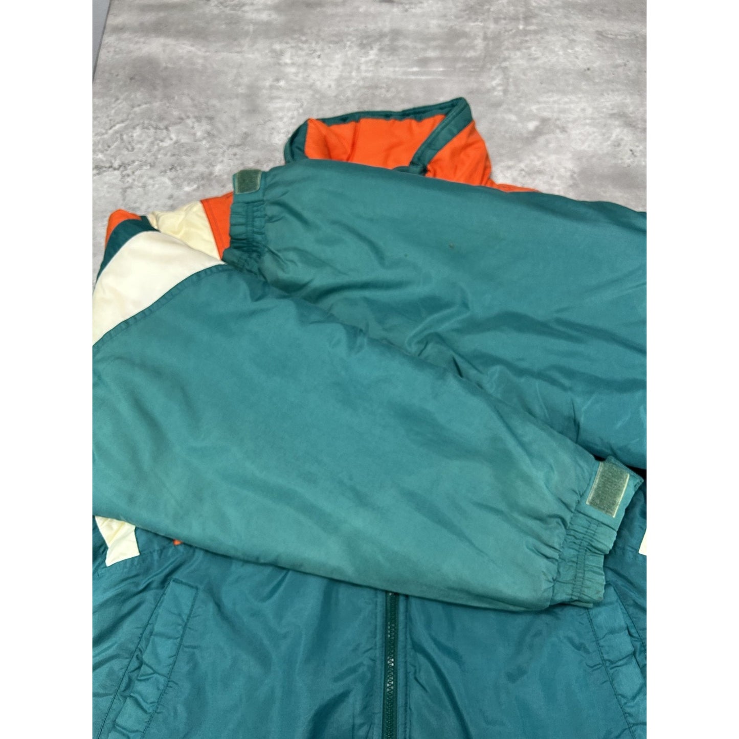 Vintage 90s Miami Dolphins NFL Insulated Full Zip Jacket Size Medium