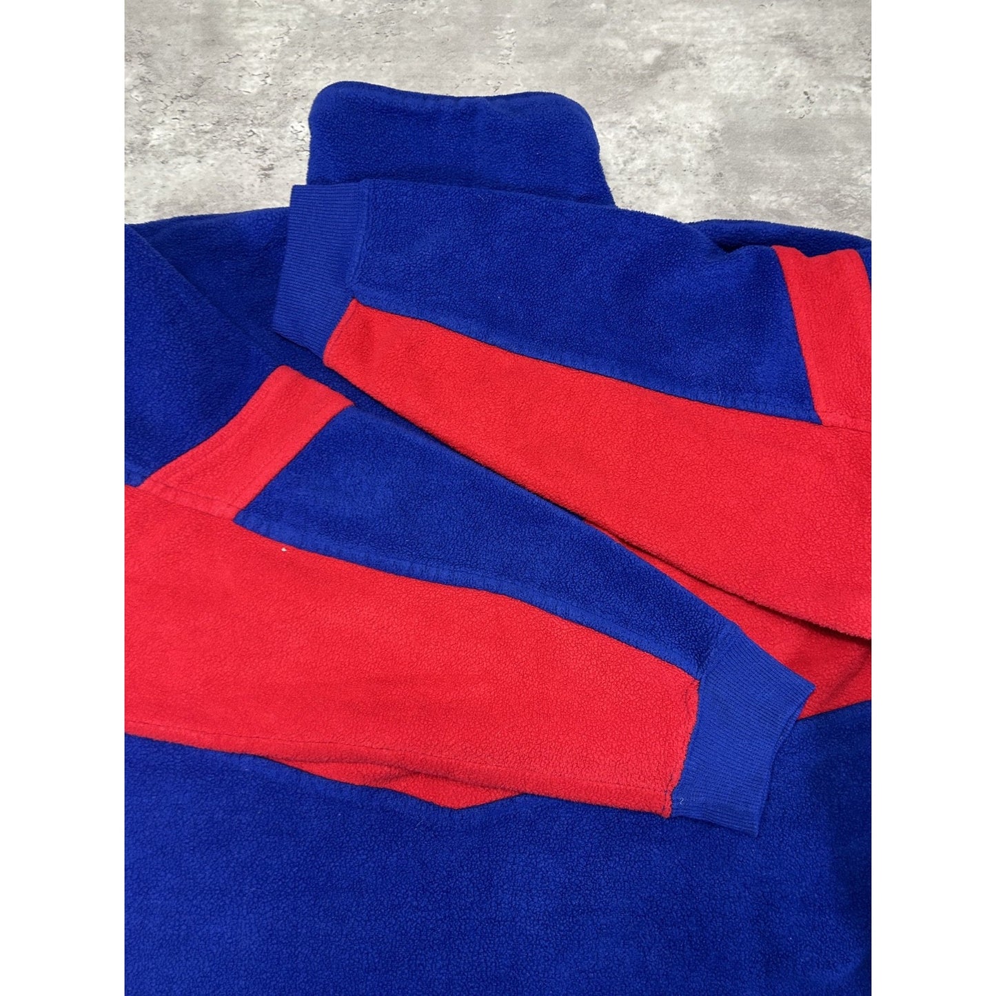 Vintage 90s New York Rangers NHL Embroidered 1/2 Zip Fleece Sweatshirt Sz Large