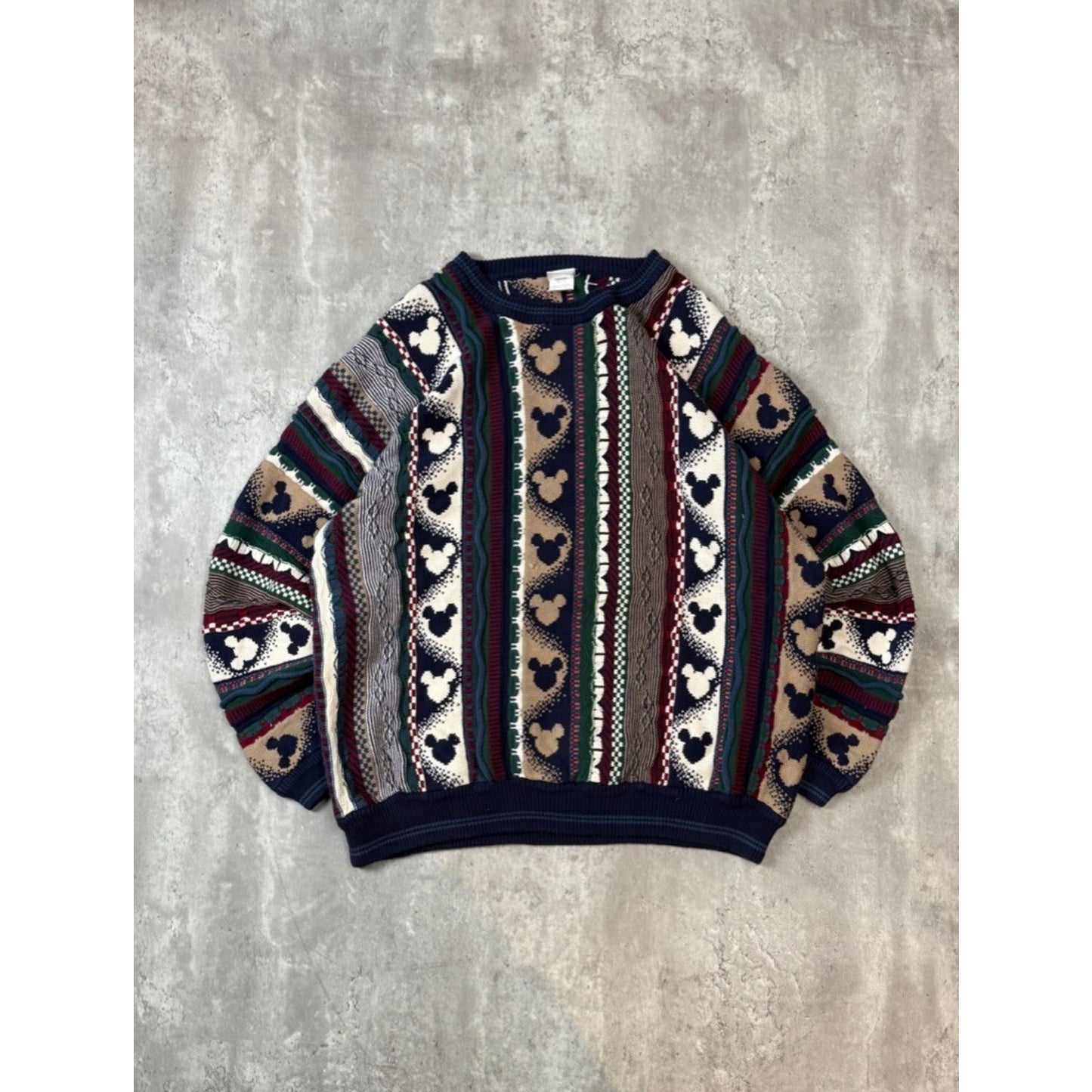 Vintage 90s Disney Mickey Mouse 3D Print Pullover Knit Sweater Size 2XL