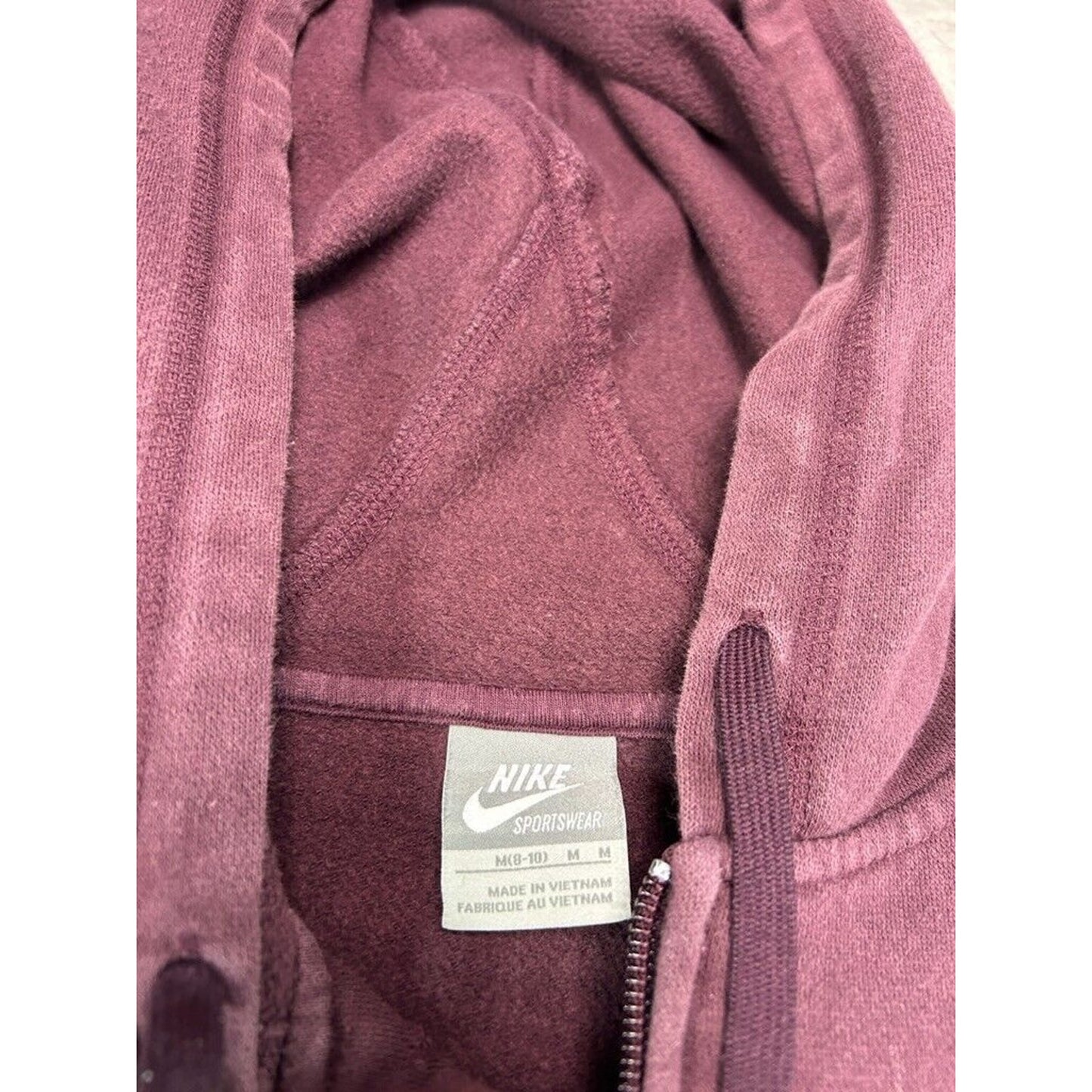 Vintage Y2K Womens Nike Embroidered Logo Full Zip Hooded Sweatshirt Size Medium