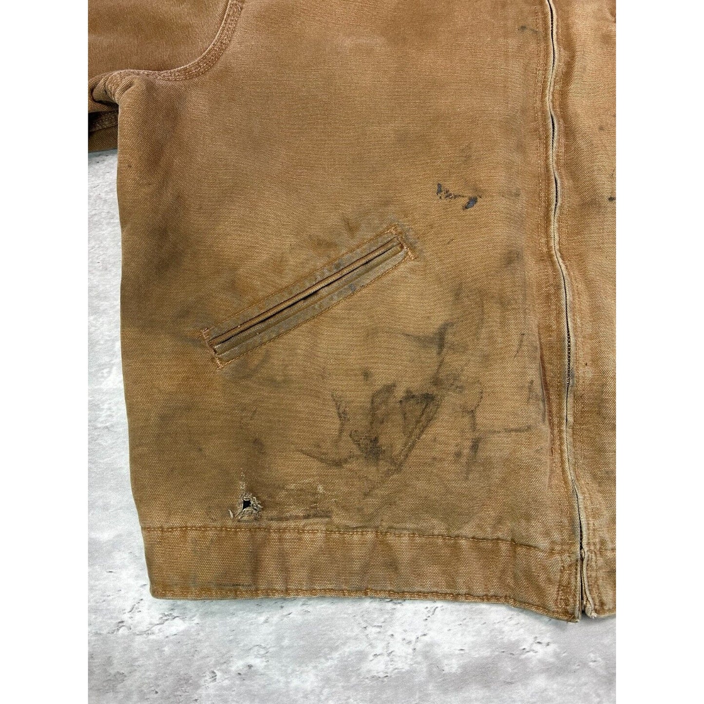 Vintage Carhartt Blanket Lined Canvas Workwear Detroit Jacket Size XL J97 BRN