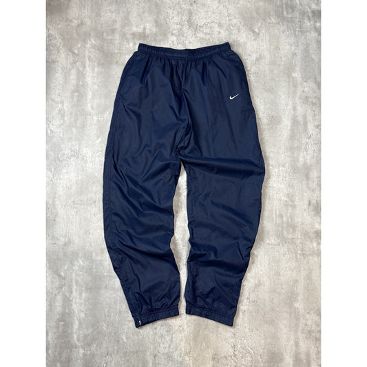 Vintage YOUTH 90s Nike Embroidered Swoosh Nylon Track Pants Size Large Blue