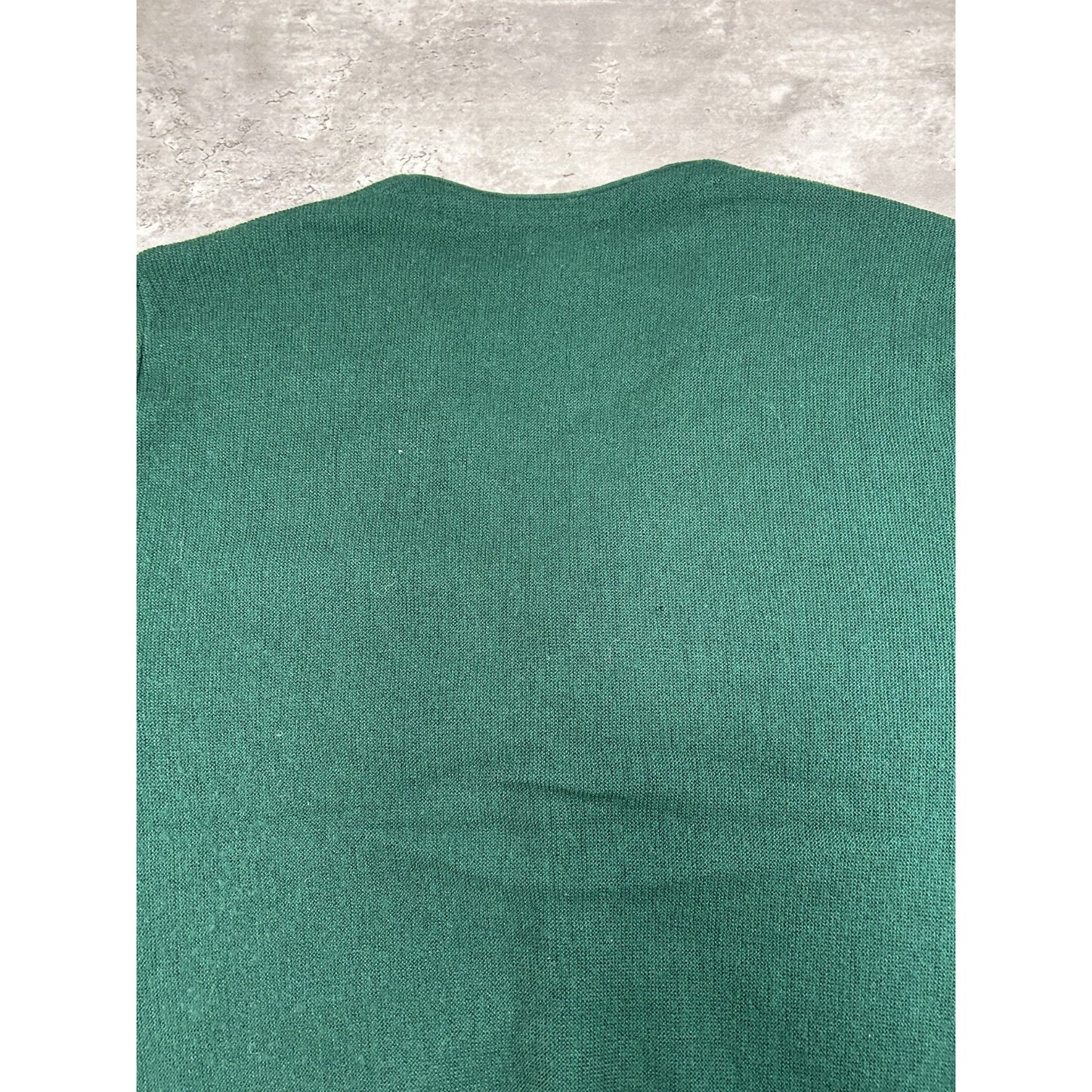 Vintage 80s/90s Izod Embroidred Crest Cardigan Knit Sweater Size Large Green