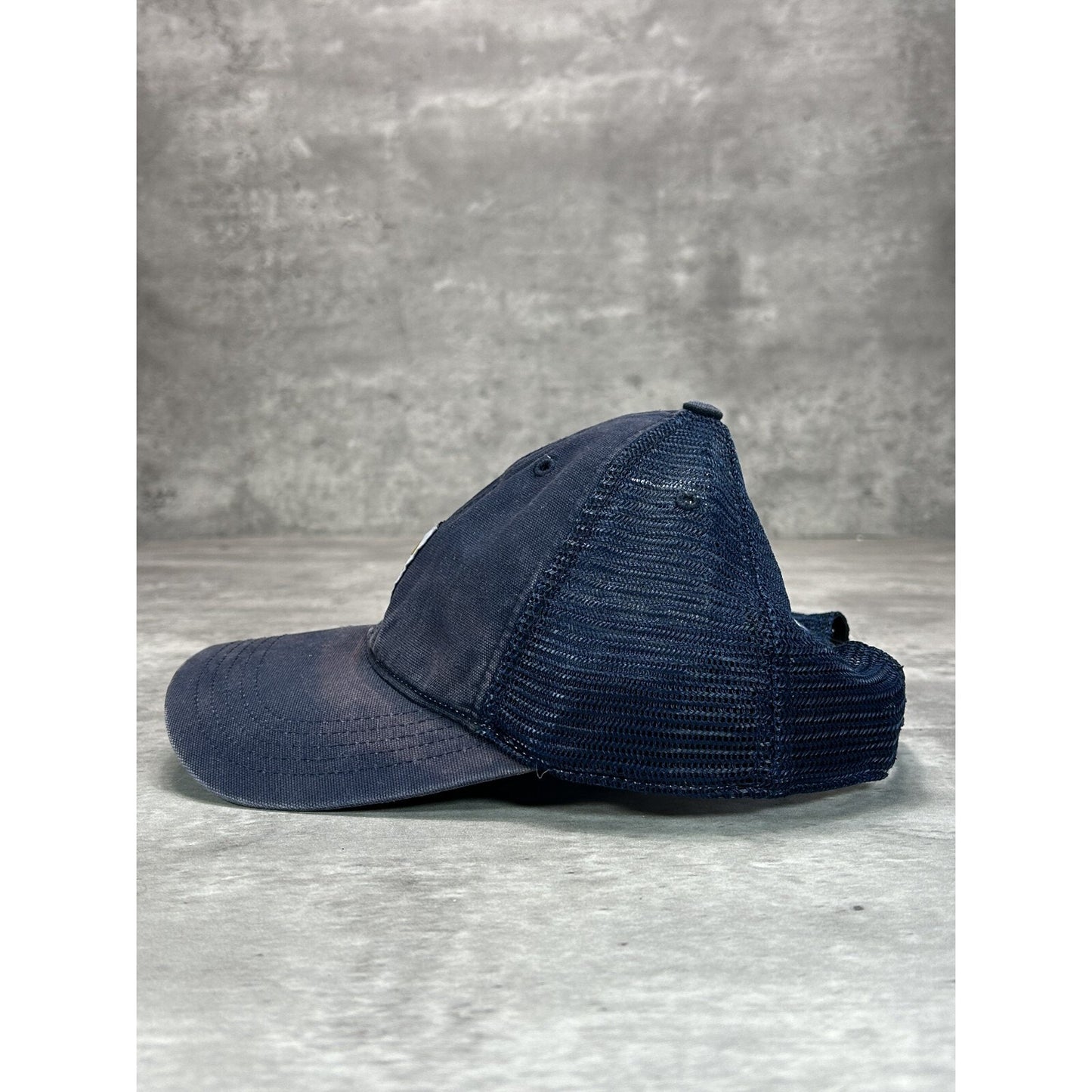 Carhartt Workwear Embroidered Patch Trucker Snapback Hat OSFA Navy Blue