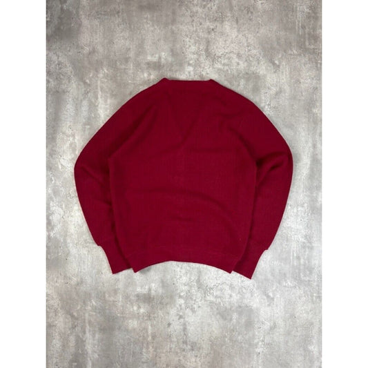 Vintage 1980s Izod Lacoste Embroidered Logo Cardigan Knit Sweater Size Medium