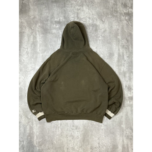 Vintage Starter Embroidered Spellout Earth Tone Hooded Sweatshirt Size XL