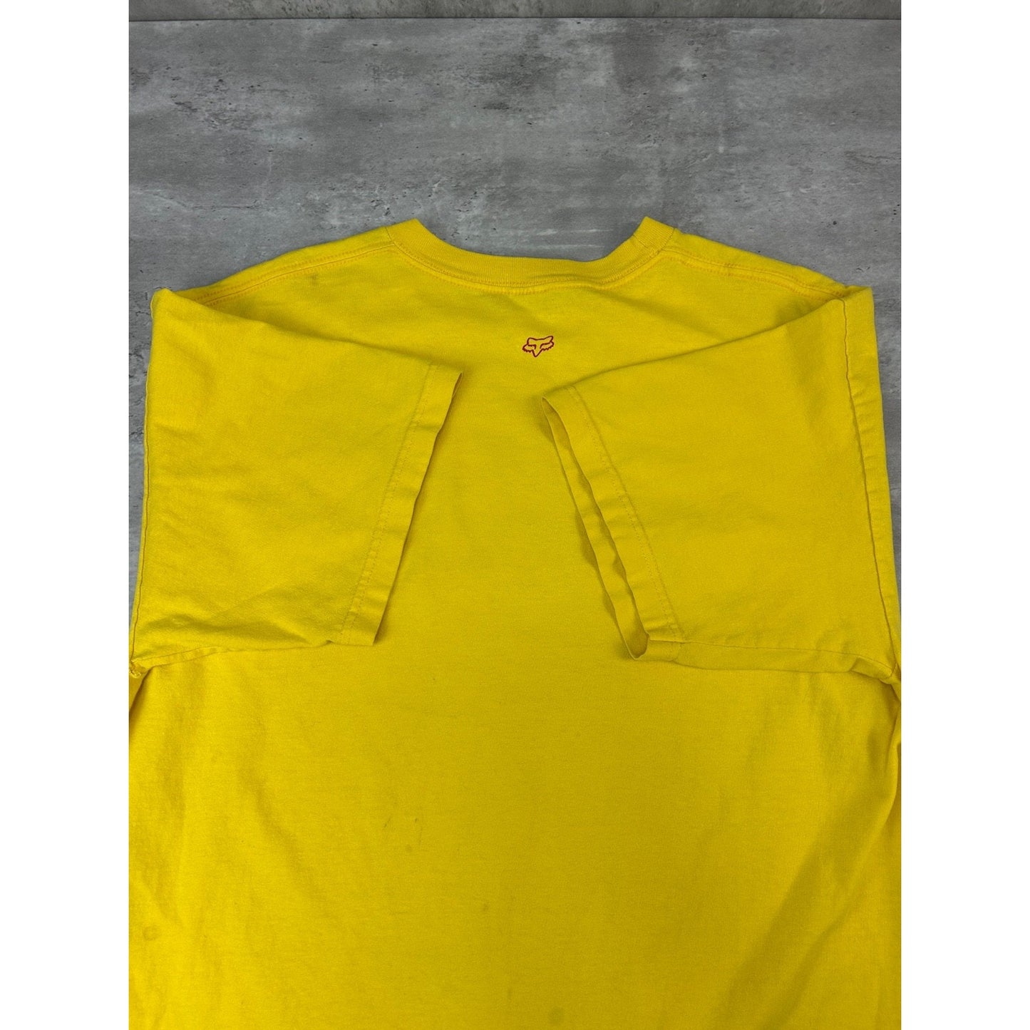 Vintage Fox Racing Motocross Flame Logo Graphic T-Shirt Size XL Yellow
