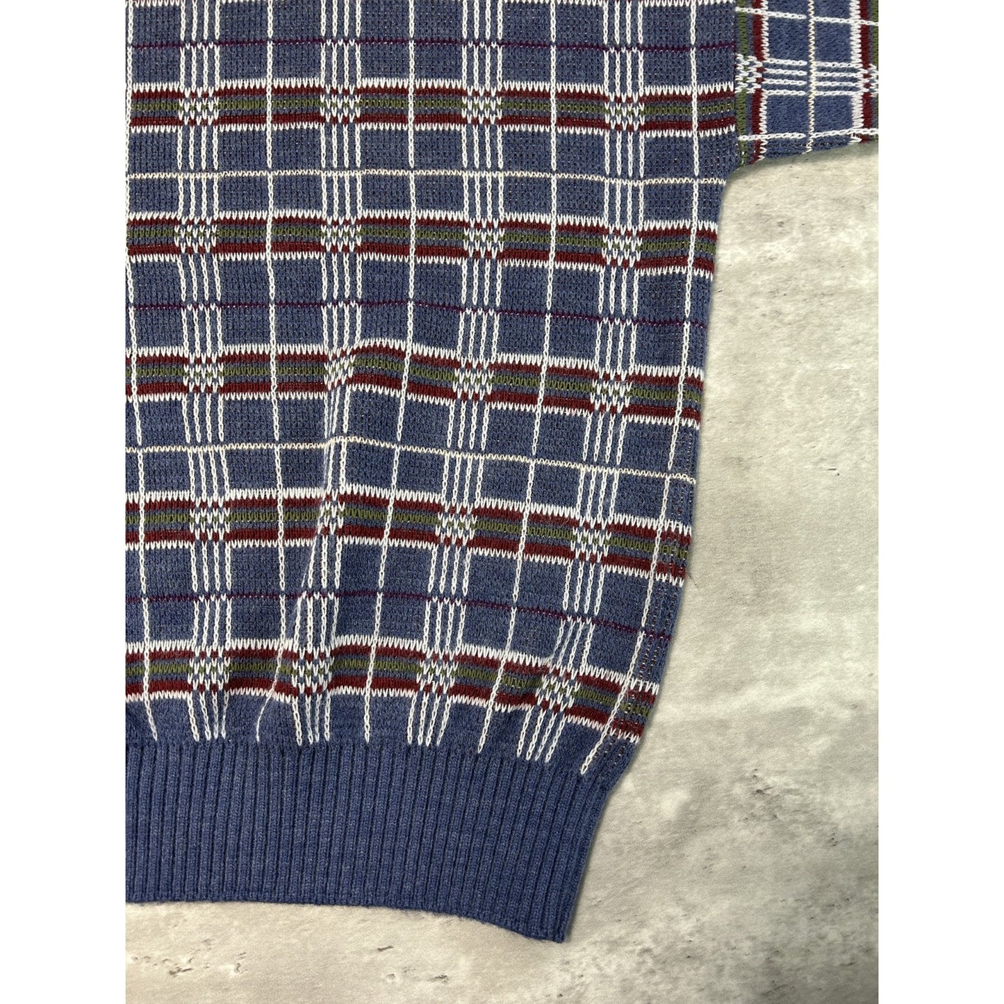 Vintage 80s/90s London Fog Plaid Print Pullover Knit Sweater Size Medium