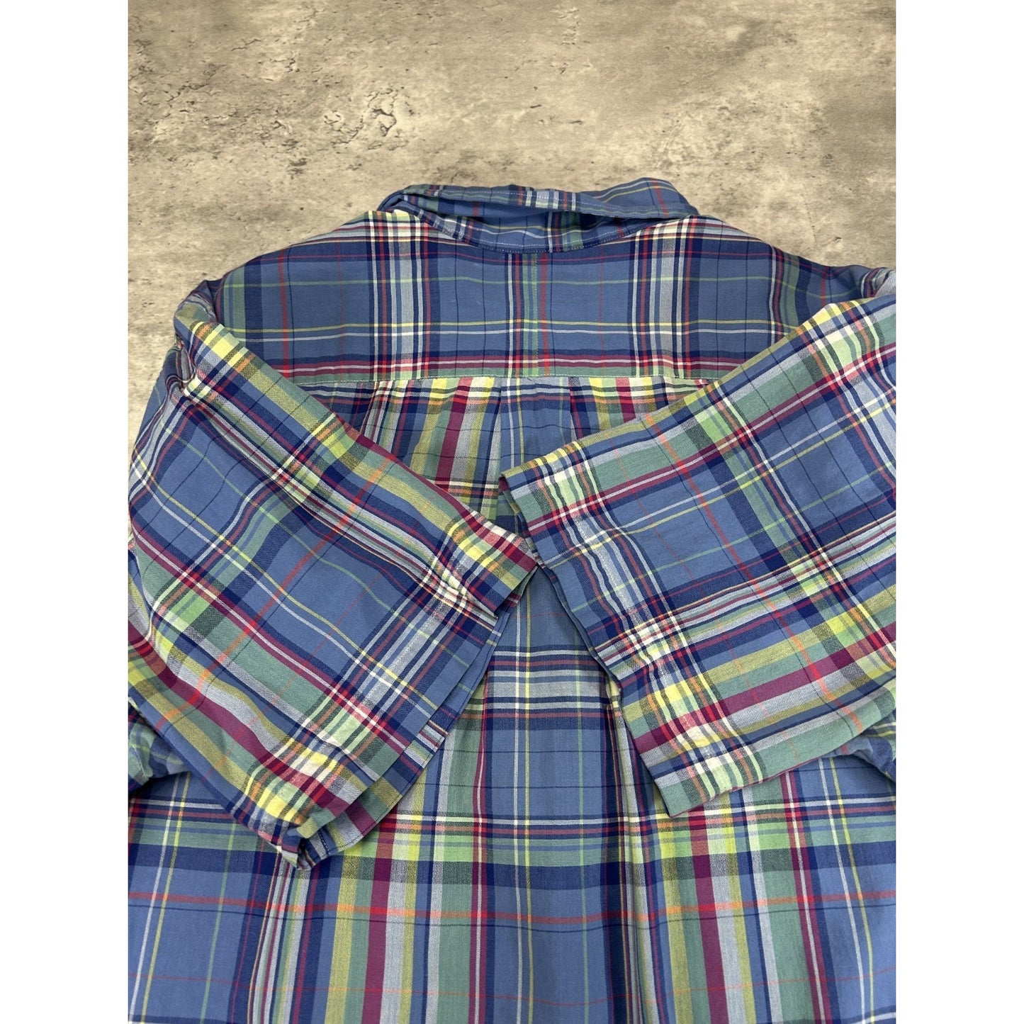 VTG Polo Ralph Lauren Plaid Short Sleeve Reworked Cropped Button Up Shirt Size L