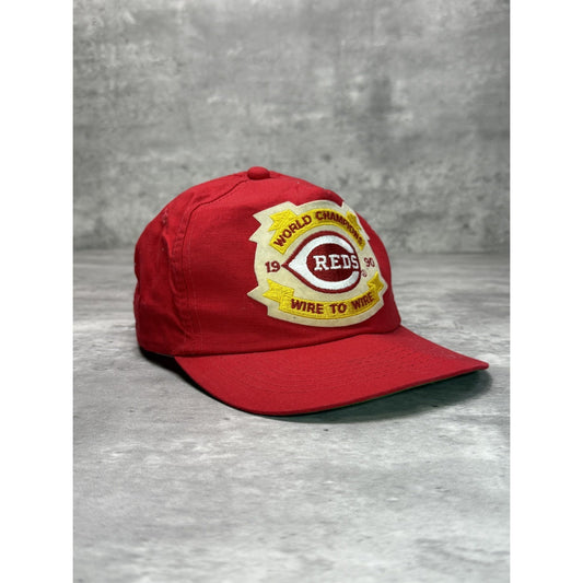 VTG 1990 Cincinnati Reds MLB World Series Champs Embroidered Snapback Hat OSFA