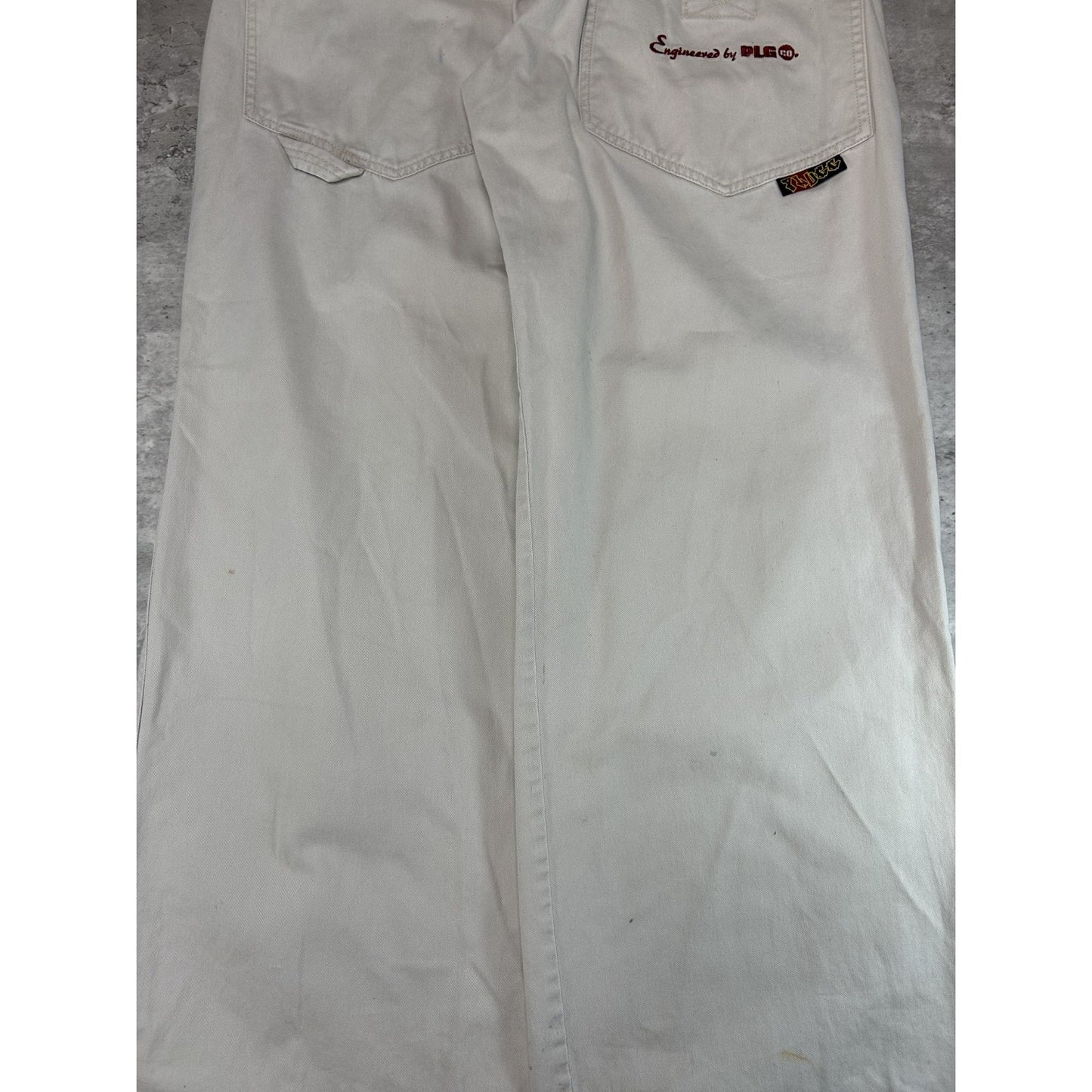 Vintage Y2K Plugg Baggy Fit Khaki Wide Leg Pants Size 32 Beige