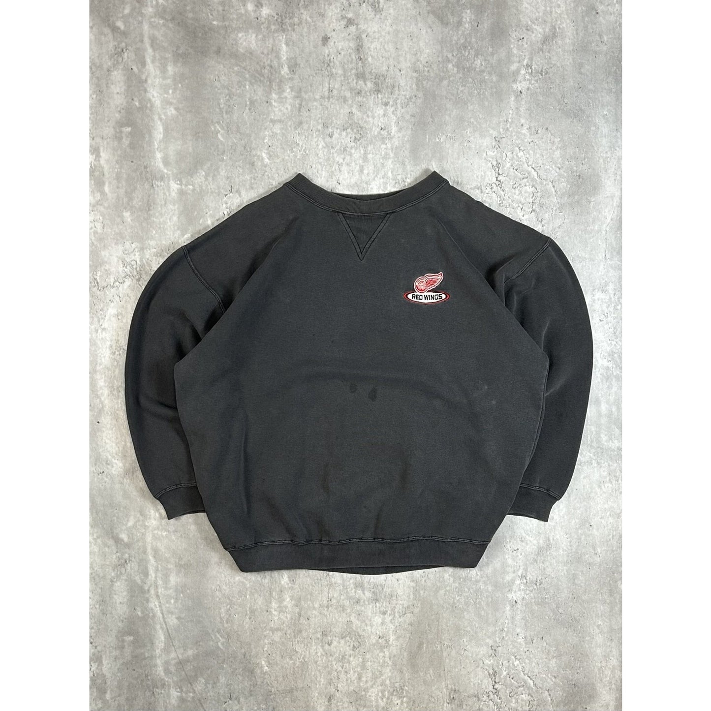 Vintage 90s Detroit Red Wings NHL Embroidered Logo Pullover Sweatshirt Size Large