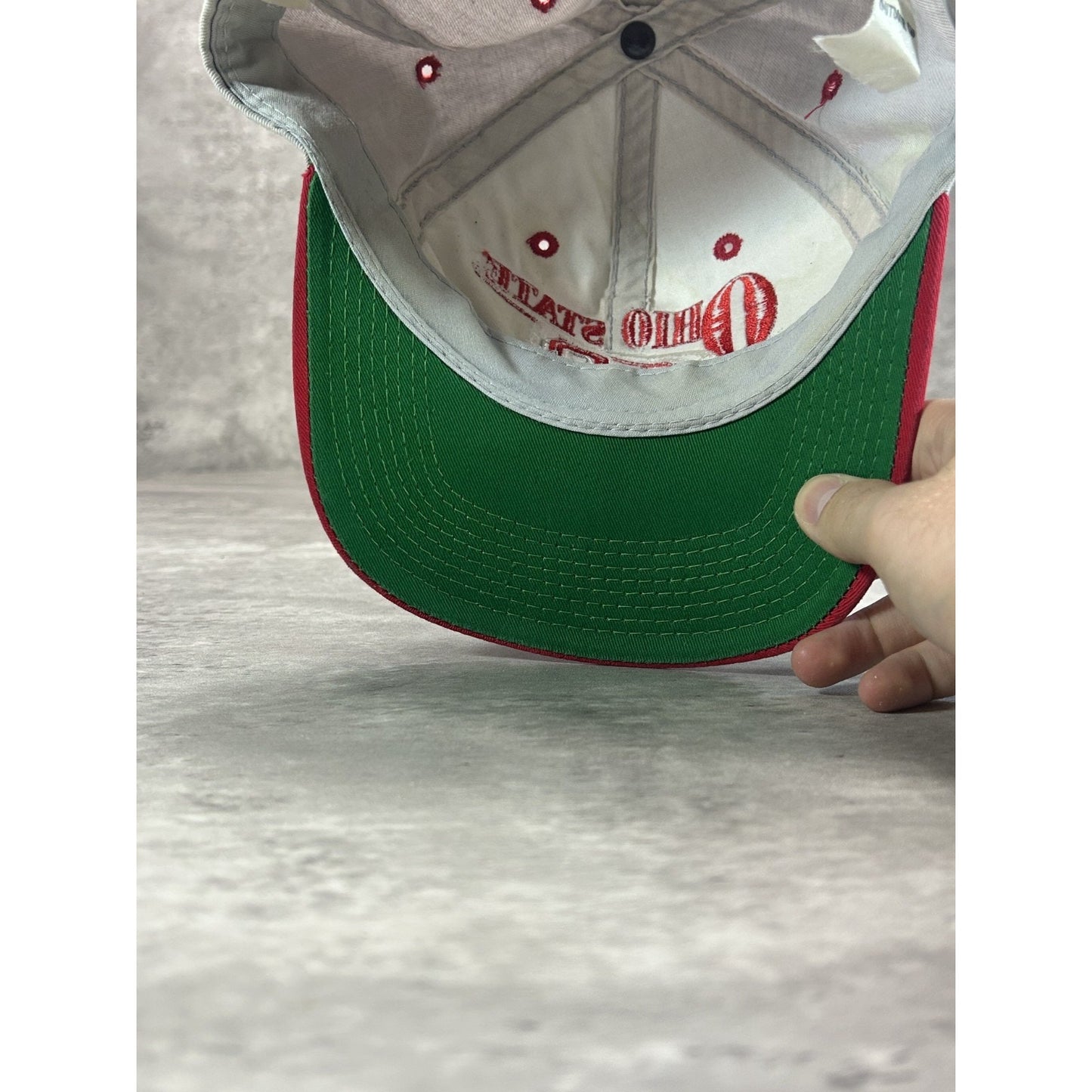 Vintage 90s Ohio State Buckeyes NCAA Embroidered Spellout Snapback Hat OSFA