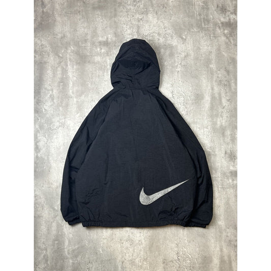 Vintage 2000s Nike Embroidered Logo Full Zip Nylon Jacket Size Large Black