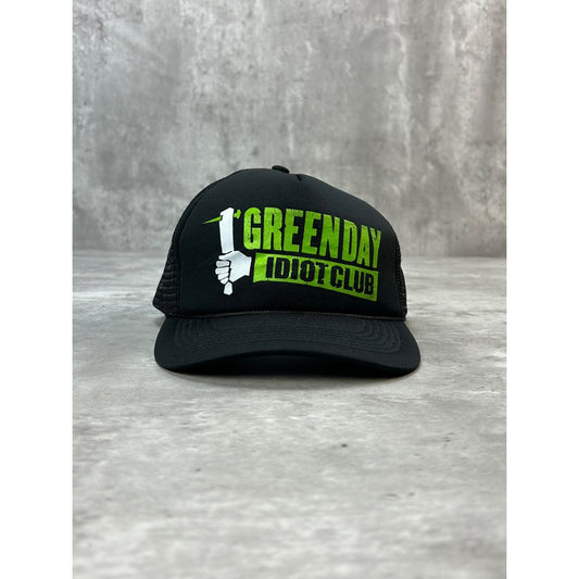 Vintage Green Day Idiot Club Rock Music Graphic Trucker Snapback Hat OSFA