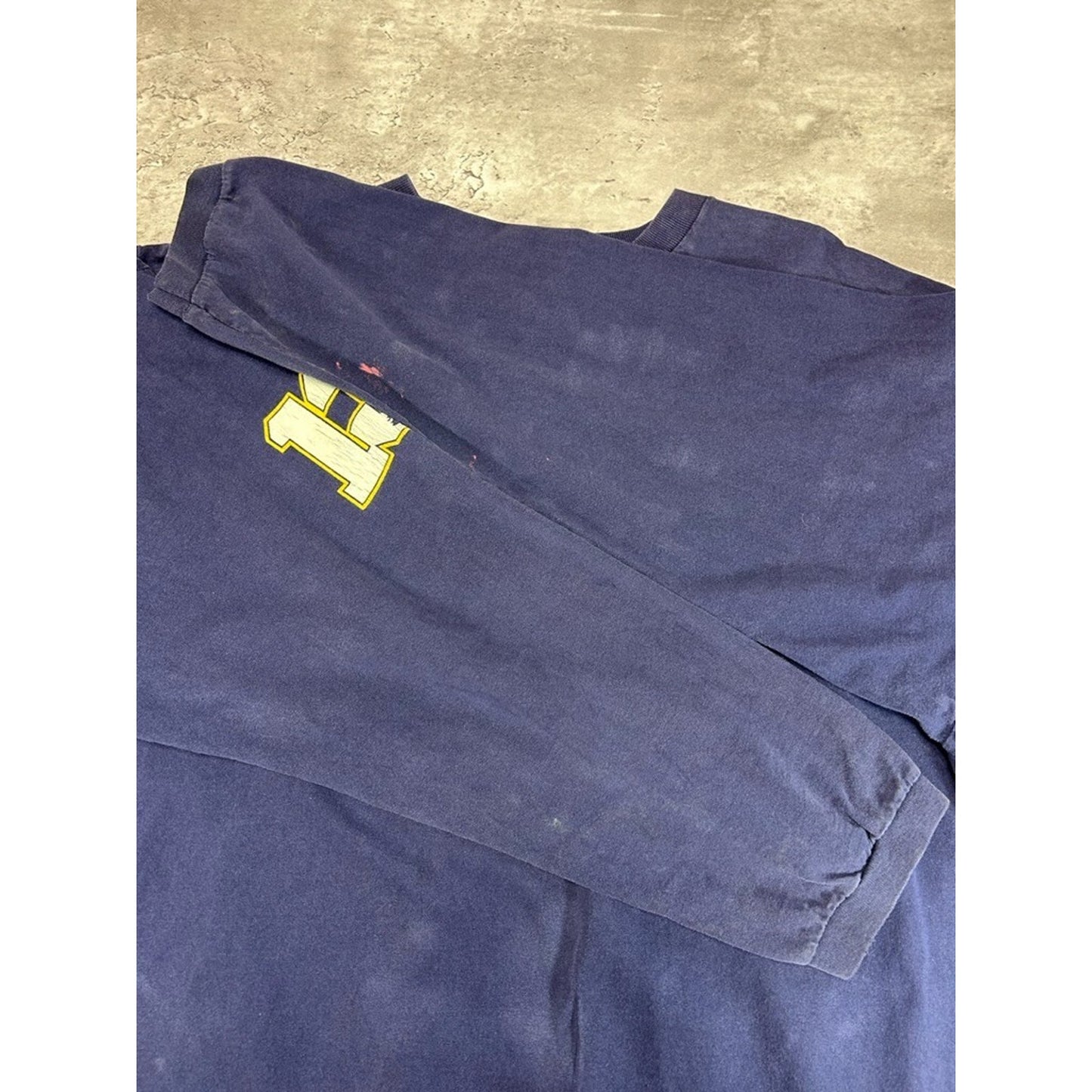 Vintage Y2K Mecca USA Graphic Spellout Long Sleeve T-Shirt Size XXL Blue